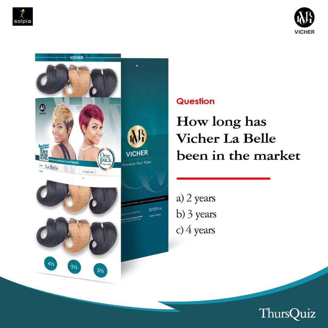 Giveawaykingwin's tweet photo. Giveaway from X-Pression : The Pride of Your Hair
Win Vicher La Belle #nuetral
To Win go to X-Pression : The Pride of Your Hair on FACEBOOK
#Xp4you #XpressiveMe #ThursdayQuiz #GiveawayKing #Giveawaysng #PromosInNigeria #GiveawaysInNigeria #GiveawaysInNigeria2020 #PromoNigeria https://t.co/dG5LUlQbik