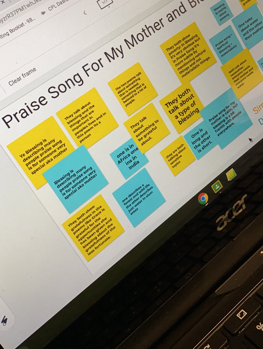 missadam_'s tweet photo. Got to love a Breakout room Jamboard task 🤩
Next lesson will then focus on zooming in to a theme in relation to the question. #PoetryComparison #KS3 https://t.co/DzV0JToGTA