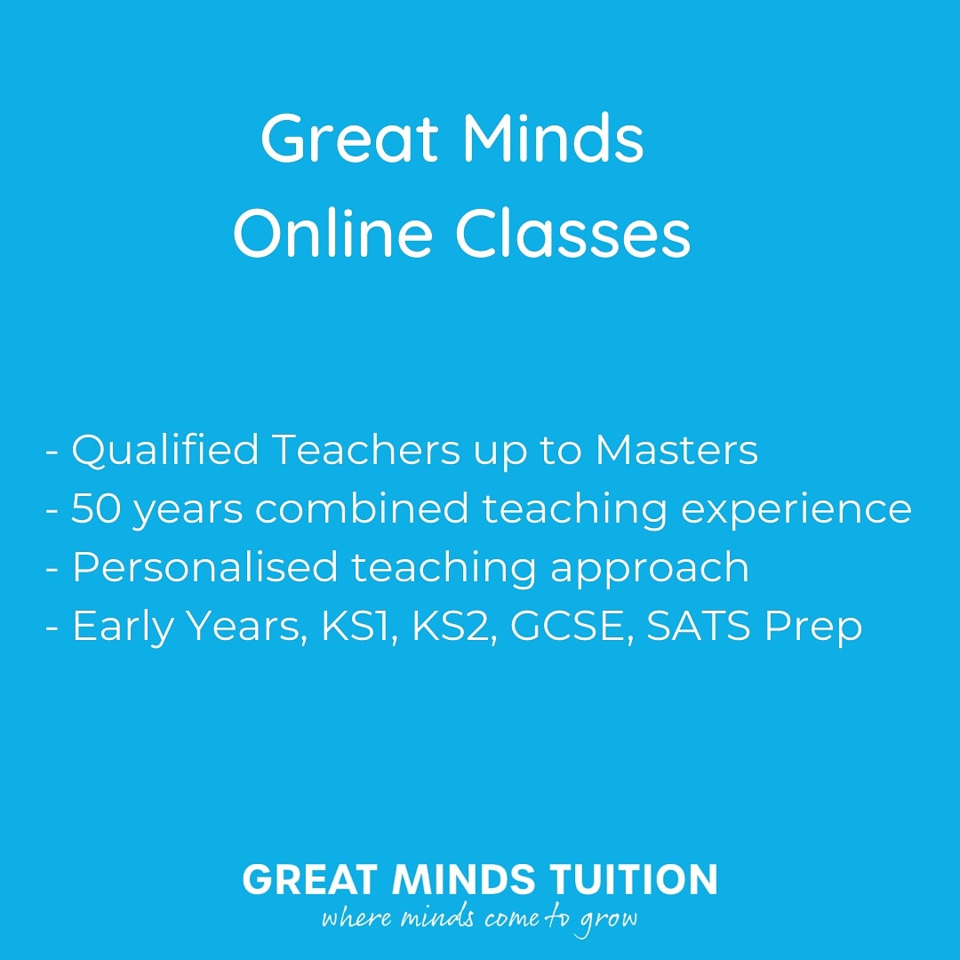 GreatMindsLdn's tweet photo. ●Great Minds offers up to 3 online sessions a week in KS1/KS2/GCSE (English &amp; Maths).

●Our professional/friendly tutors are qualified &amp; trained up to Masters level, with 50 years combined teaching experience.

#LondonTuition #WestLondonTuition #HounslowTuition #SATS #ks1 #ks2 https://t.co/F1ZgYPCzw7