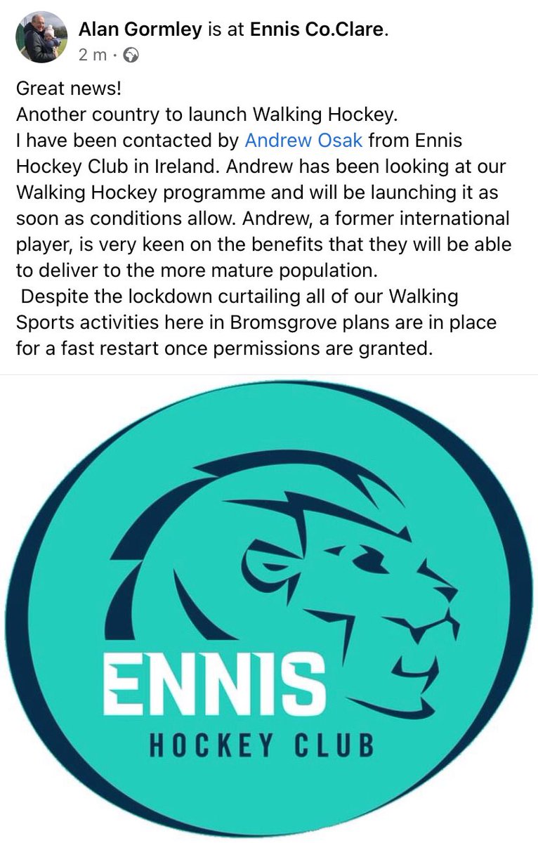 walkinghockey's tweet photo. THIS 👇🏼👇🏼👇🏼
Some amazingly good news that has brightened my day 😍. We have received fantastic news from Ireland about international growth of our Walking Hockey programme - see below. https://t.co/HF9UL5hUxi