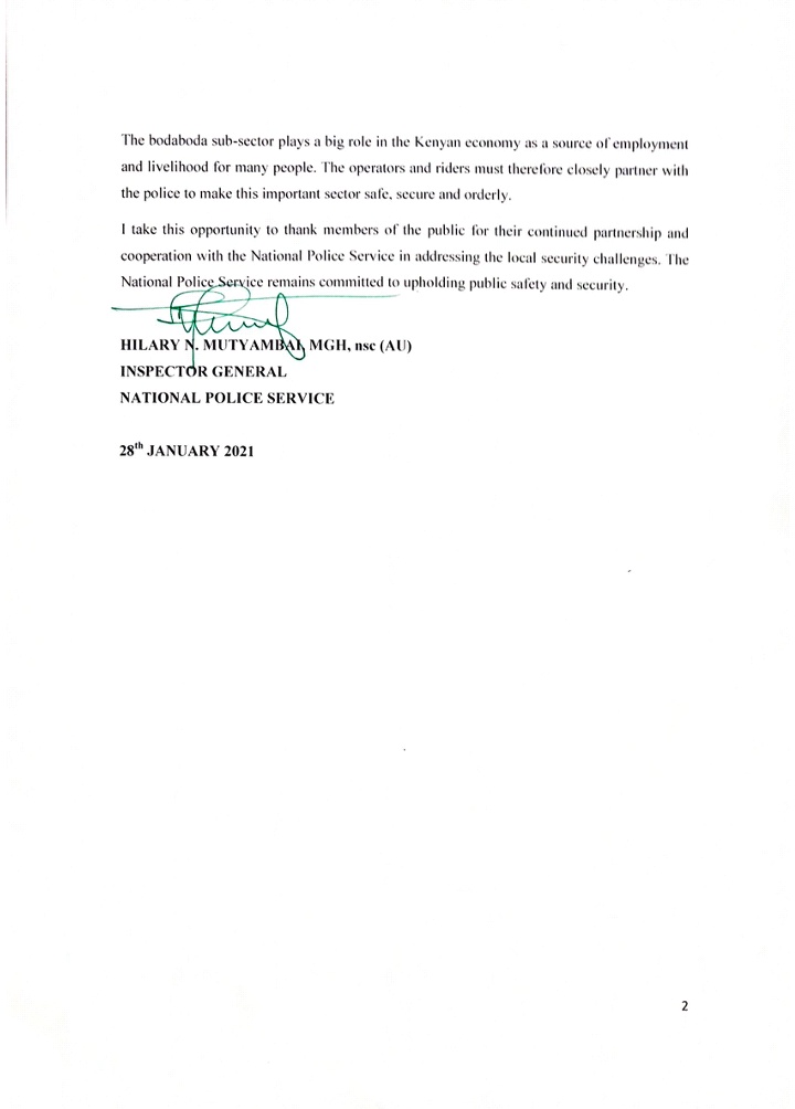 NPSOfficial_KE's tweet image. PRESS STATEMENT

BODA BODA RIDERS PUT ON NOTICE