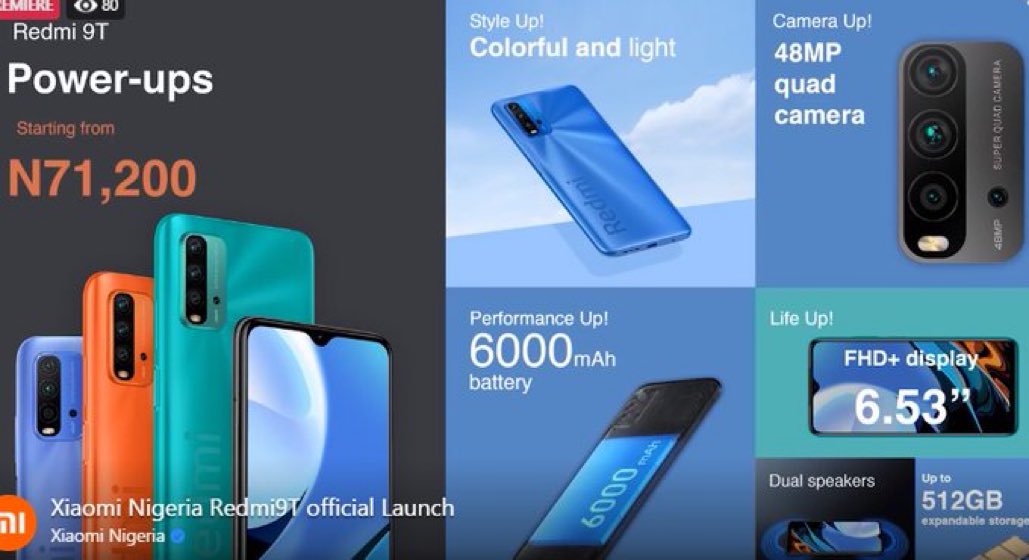 IamOhmai's tweet photo. 6000mAh battery, 512 storage, 48mp camera. All these qualities for just 72,000 🙆🤝
Buy the newly launched Redmi 9T now! Don't miss out on your dream device.
#PowerUpWithRedmi9T https://t.co/NVGxvQn8KF