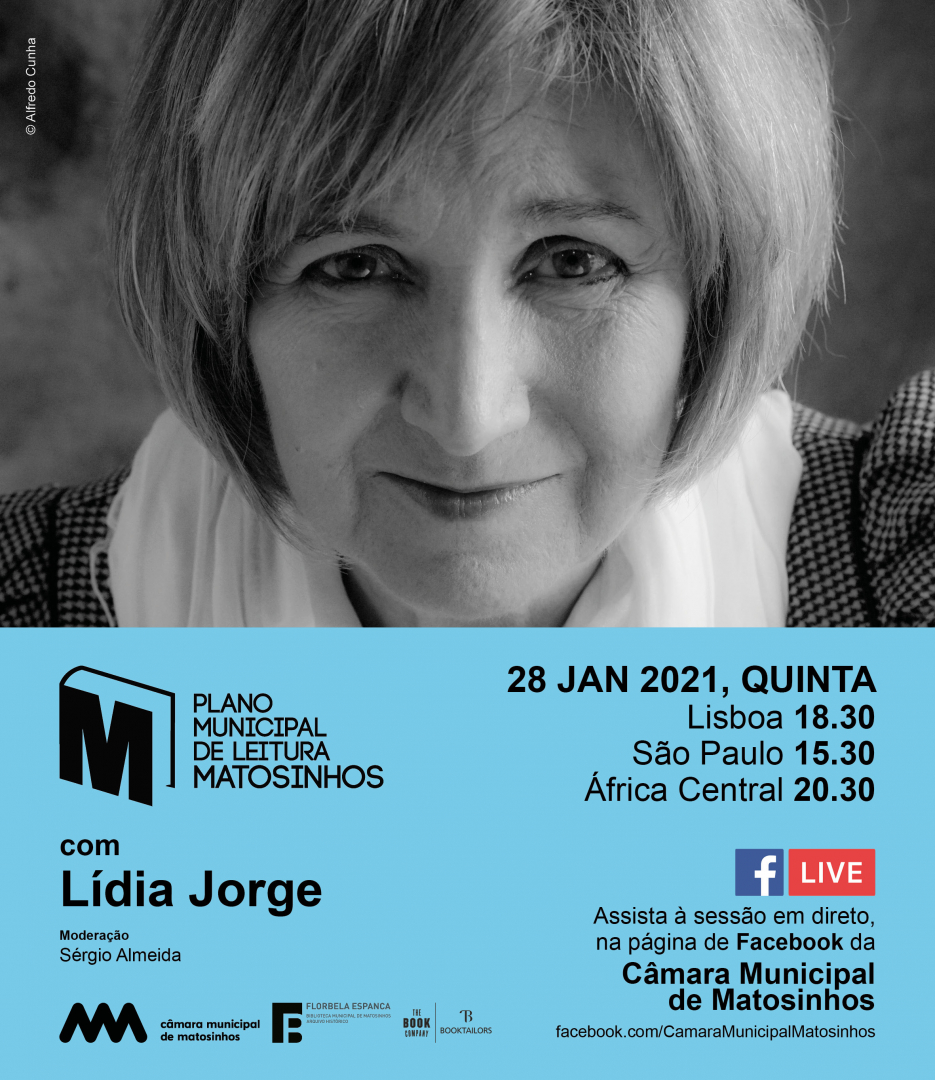 Hoje, às 18.30, assista em direto à conversa com Lídia Jorge no Facebook da <a href="/CM_MATOSINHOS/">CM_Matosinhos</a>, no âmbito do PML Matosinhos.

Produção executiva: <a href="/_TheBookCompany/">The Book Company</a>.

#PMLMatosinhos #TheBookCompany #LídiaJorge