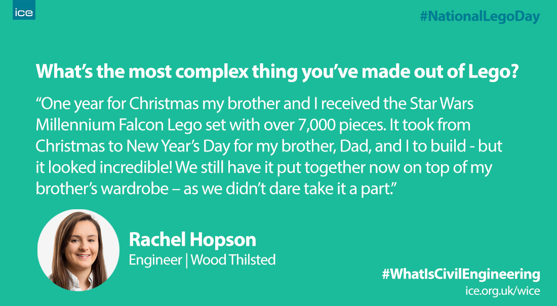 ICE_engineers's tweet image. For all of you @starwars fans out there, you have a kindred spirit in ICE President&apos;s Future Leader Rachel Hopson!

Find out more about Rachel and her journey into #CivilEngineering 👉 bit.ly/36jWnOh

#NationalLegoDay #WhatIsCivilEngineering