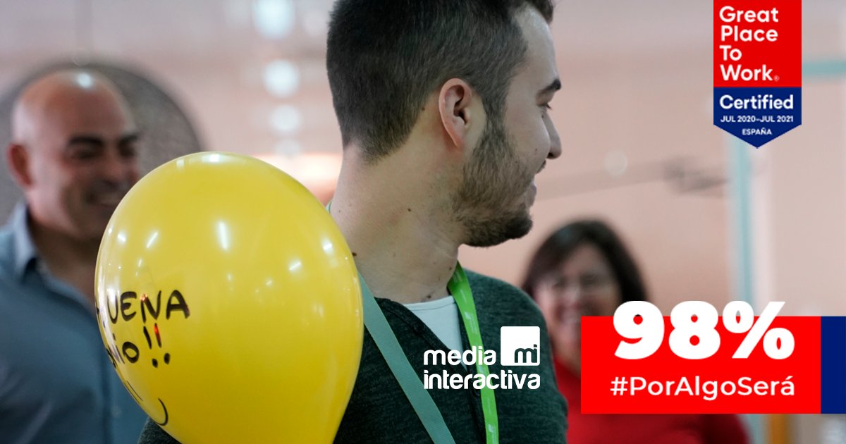 Med_Interactiva's tweet photo. El 98% de nuestras nuevas incorporaciones sienten que su acogida en Media Interactiva ha sido sublime💚
Los días de onboarding se viven momentos únicos... No lo decimos nosotros, lo dicen los resultados de @GPTW_Spain
¿Te animas a vivir la #MIExperience?
#WorkAtMI #RRHH https://t.co/Uno6QJfBOg
