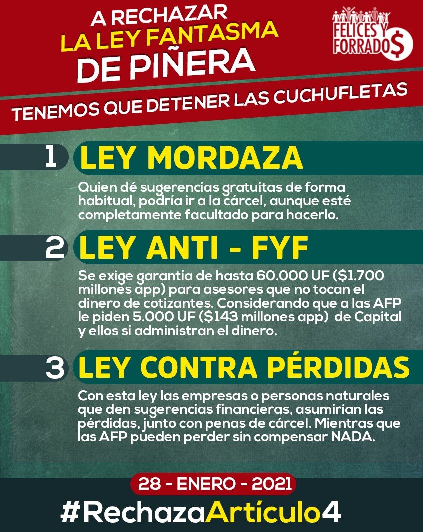 VolviAlaRuta7's tweet image. #RechazaArticulo4
Rechazó todos los Proyectos de este Gobierno, en todo introducen la letra chica, el chanchullo, todo disfrazado para beneficio económico empresarial o para reprimir marchas pacificas.