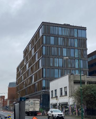 Mast climbers down and No.2 Cumberland Place is nearing completion. New building on the skyline with a distinct facade.   #StructuralEngineering #Dublin #Office #Sustainability