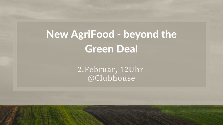 Unser erster Clubhouse Talk !
#Bundestagswahl, European #greendeal , #farmtofork
Wir diskutieren was Euch bewegt und was wir brauchen für die New #AgriFood Economy.
@f3Magazin  <a href="/Bitkom_Farming/">Bitkom_Farming</a> <a href="/Julia_Koehn/">Julia Köhn</a> <a href="/wgoertz/">Wolf Goertz</a>  <a href="/EvaPiepenbrock/">Eva Piepenbrock</a> <a href="/SchweikAs/">Andreas Schweikert</a>