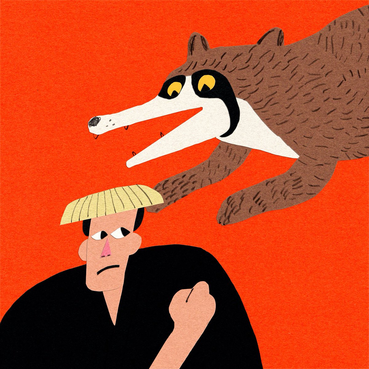 「たぬきが目の前横切っていった。 #イラスト 」|飯田研人 Kento IIDAのイラスト
