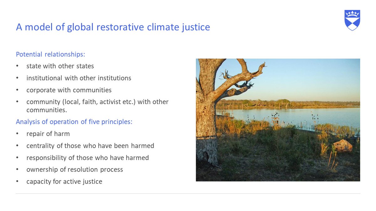 Climate injustice, like climate change itself, is a wicked, multi-layered and desperately urgent problem, needing connections between people & communities but also between disciplines & ideas. A restorative, relational and participatory approach offers this.  #GreenCrime2021 5/5