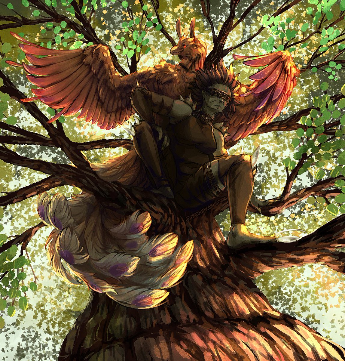friedunicornstu's tweet photo. This is Liz's illustration for #Elfuary's prompt this week, "Familiar"! Does your character have a familiar and if so, what kind? #Elfuary2021 https://t.co/yAY0XYEFfT