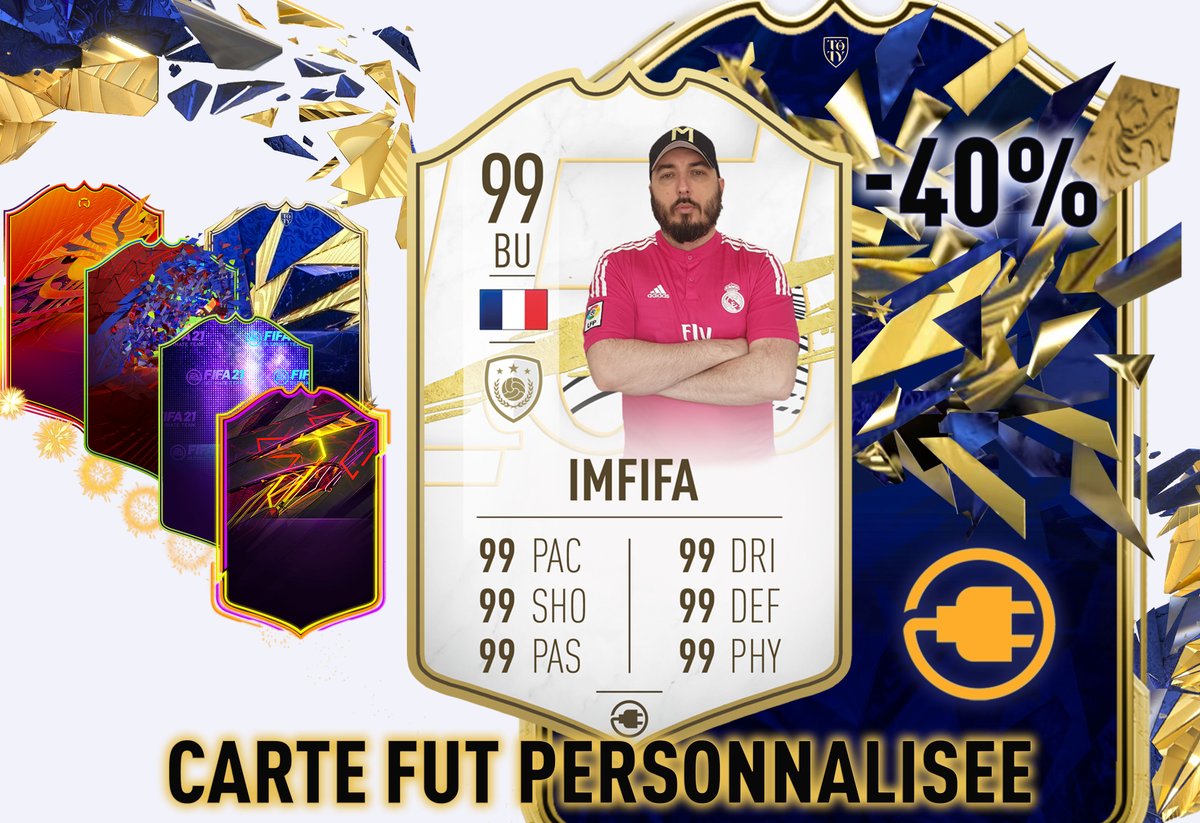 LmBreakSports's tweet photo. Faites vous plaisir avec UNE CARTE Personnalisée #FUT21
-40 % sur toute la Boutique
Et
- 10 % sur votre achat CODE " IMFIFA "
Rdv ici https://t.co/gluoDJPfBc pour en Profiter !!!
#FIFA21 #FUTChampions #CARDSPLUG #EASPORTSFIFA #cadeaux #sales #gifts #toty21 #TOTY https://t.co/ZcOHlsBiHM