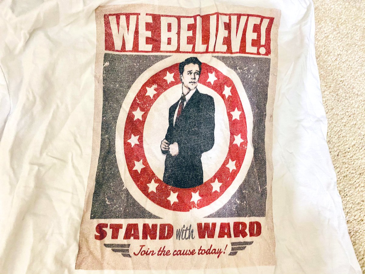 SarahBelles23's tweet photo. Look what I found this morning! Thought I lost this shirt, pretty sure the last time I wore it was when I met Brett. Anyway, #StandWithWard https://t.co/AcrK11kTDI