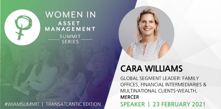 carabwilliams's tweet photo. So pleased to be included in the discussions on 23 Feb at Women In Asset Management Summit 2021
#WomenInAssetManagement #WomenInFinance #GenderDiversity #PayEquity #WIAMSummit @womeninam @lifeatmercer @Mercer_INV @mercer @TheRudinGroup @guzmand https://t.co/7iCis105Fo