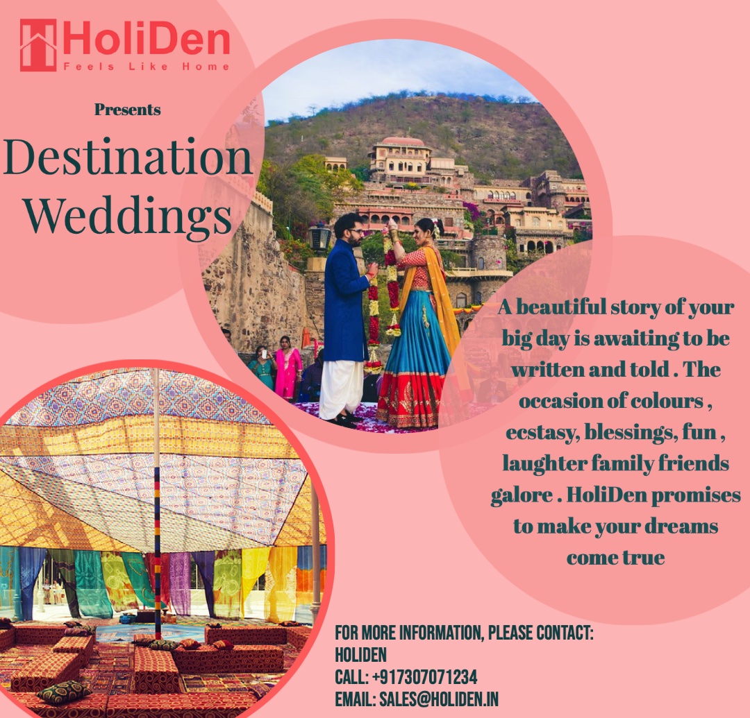Holiden1's tweet photo. A beautiful story of your big day is awaiting to be written and told. The occasion of  colours, ecstasy, blessings, fun, laughter  family friends galore. HoliDen promises to make your dreams come true.

#holiden #holidenindia #wedding #destinationwedding #weddingday https://t.co/ph7PM63htD