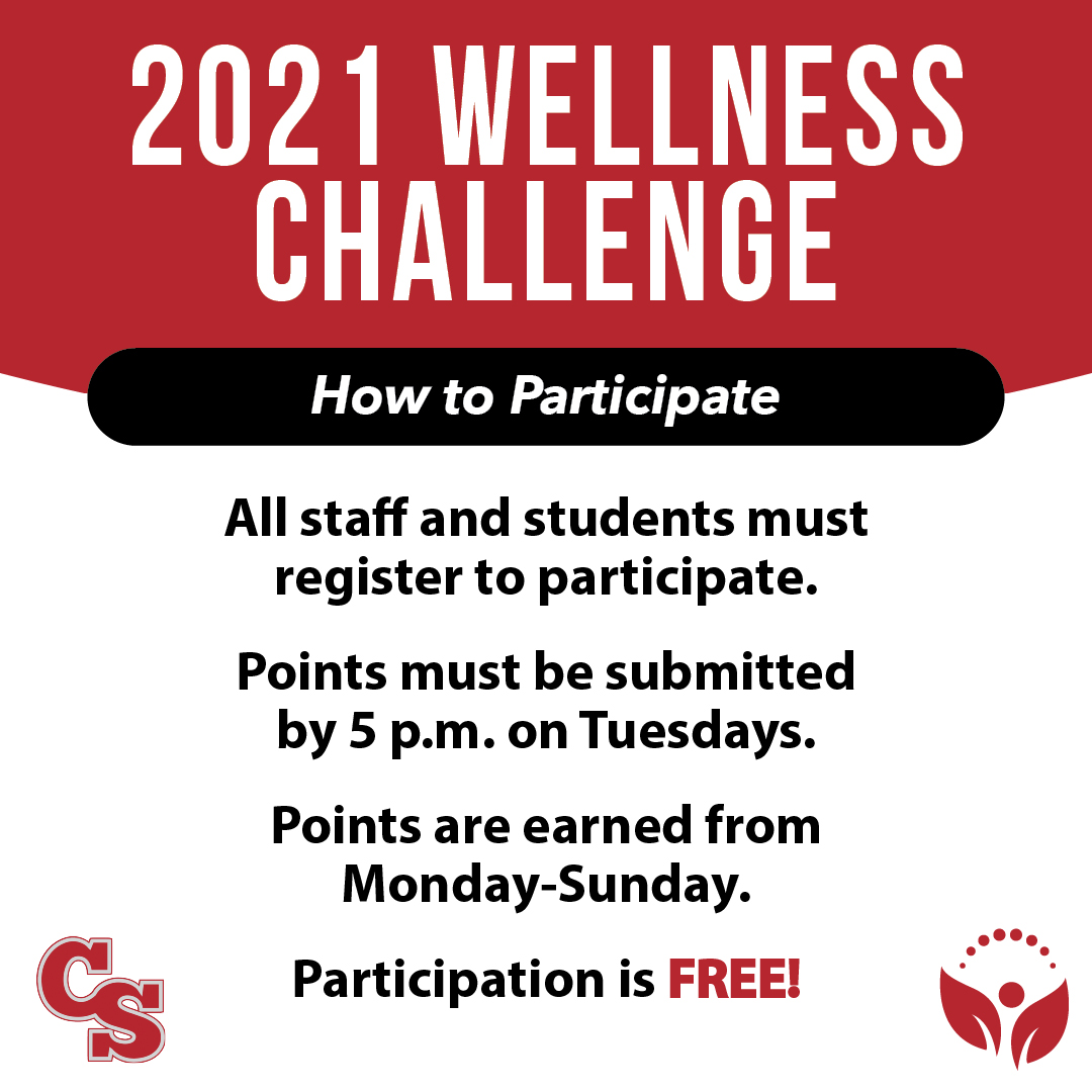 CSNutritionServ's tweet image. Have you signed up for the wellness challenge? Here is how to participate! The link to sign up is: forms.gle/Lupc3hqd91eR7v… 

#wellness #2021wellnesschallenge