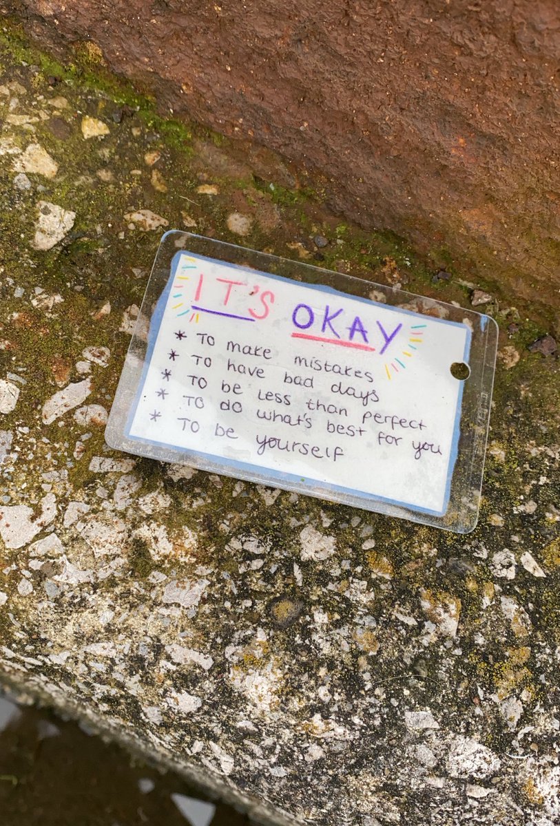 SaffronWorrell's tweet photo. Out on a walk and stumbled on this and I just love that someone left that here. There’s days we all need to be reminded of some of these! https://t.co/ZpBXxlphYW