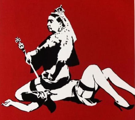 GalleryYield's tweet photo. #banksy Queen Vic (or Queen Victoria) was created as a limited edition screen sprint with 500 unsigned works and just 50 signed prints.

#art #artistsontwitter #StreetArt #yieldgallery https://t.co/NGVqPjkGLz