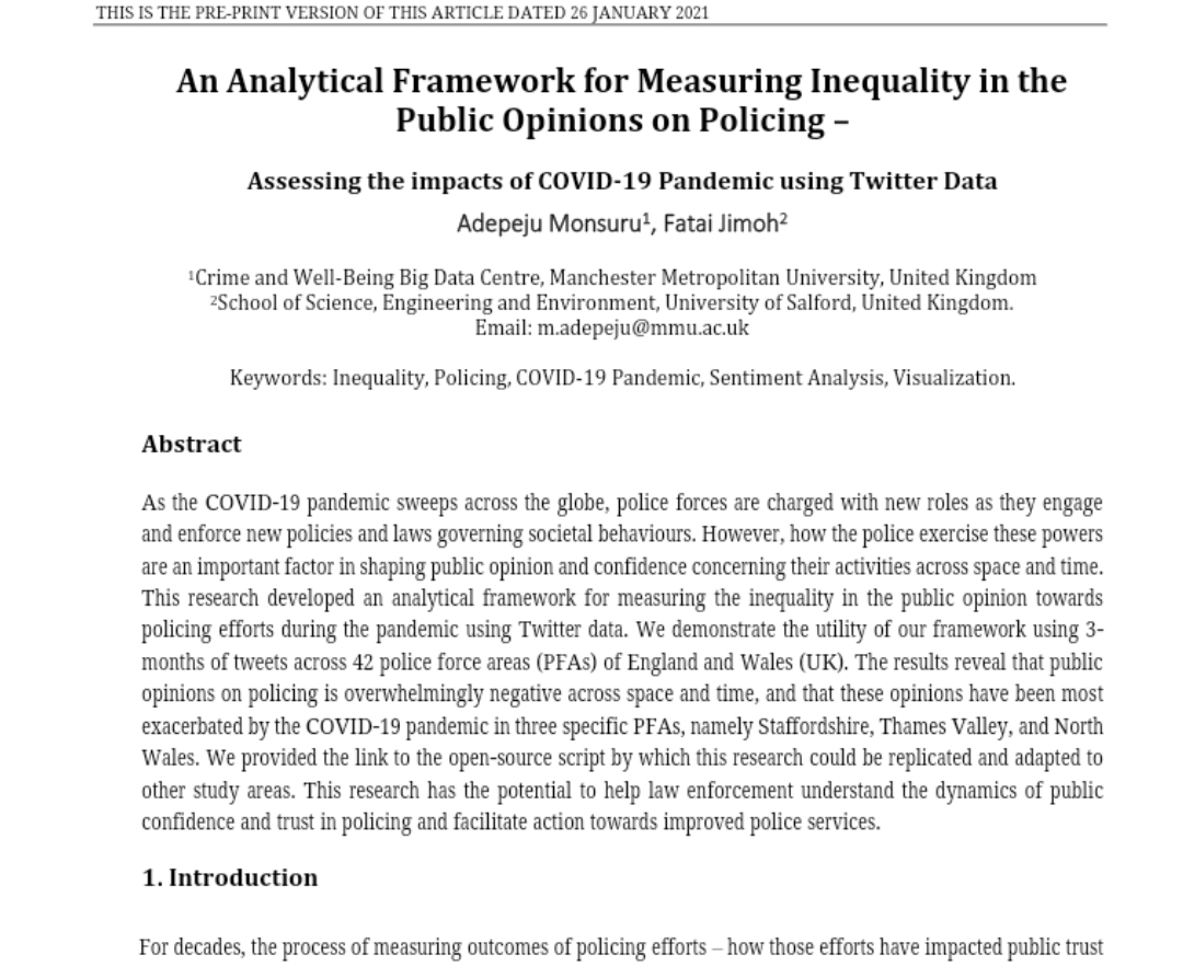 Monsuru Adepeju (@adepejumonsuru) on Twitter photo New pre-print with <a href="/fataijimoh8/">Fatai Jimoh</a> in which we develop interesting solutions to the geocoding and signif. testing challenges of sentiment analysis of social media data. osf.io/preprints/soca… New pre-print with <a href="/fataijimoh8/">Fatai Jimoh</a> in which we develop interesting solutions to the geocoding and signif. testing challenges of sentiment analysis of social media data. osf.io/preprints/soca…