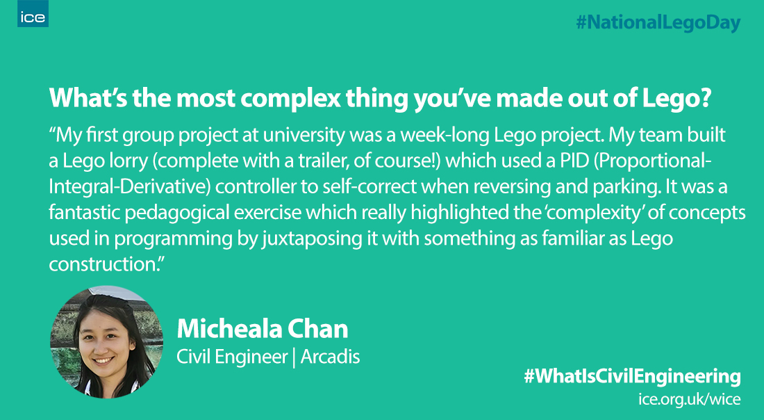 ICE_engineers's tweet image. Look at all of the fun you can be having if you choose to study #CivilEngineering at university!

Find out more about Michaela Chan&apos;s journey to becoming a #CivilEngineer 👉 bit.ly/2NAnL46

@LEGO_Group #WhatIsCivilEngineering #NationalLEGODay