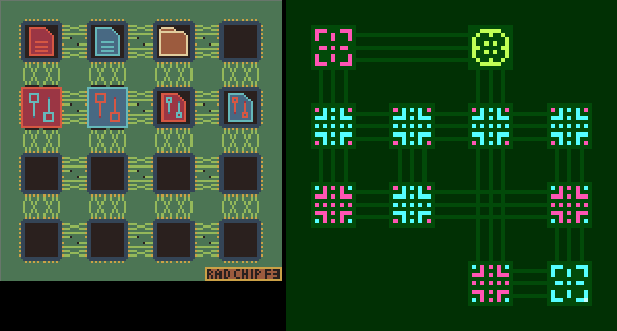 martingamesdev's tweet photo. #ThrowbackThursday
#HackGrid was very different early on!
It was too busy though and made playing it very hard.
Even making background darker didn't help.
https://t.co/gUeuPp9XNC
#games #indie #indiedev #gamedev #indiegaming #gaming #gamedevelopment #indiewatch #GodotEngine https://t.co/ekKBNr0Nd1