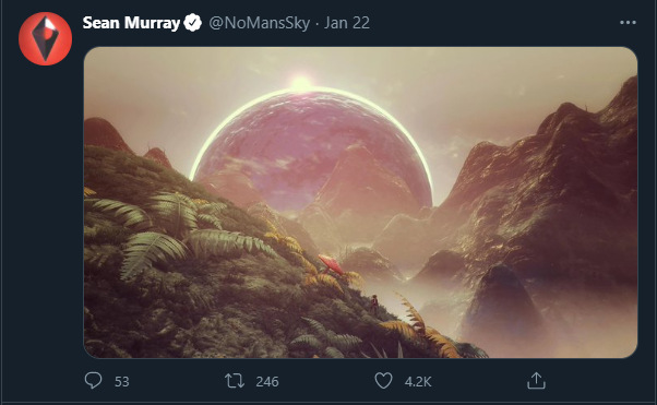 iRedactoid's tweet photo. A heads up to all in the #VirtualPhotography community. If you share your beautiful VP from @NoMansSky, I would suggest that you Watermark your work heavily.

Despite past and present attempts of folk asking Sean Murray to Credit artists when he reposts, he continues not to. ☹️ https://t.co/DB5FylSNky