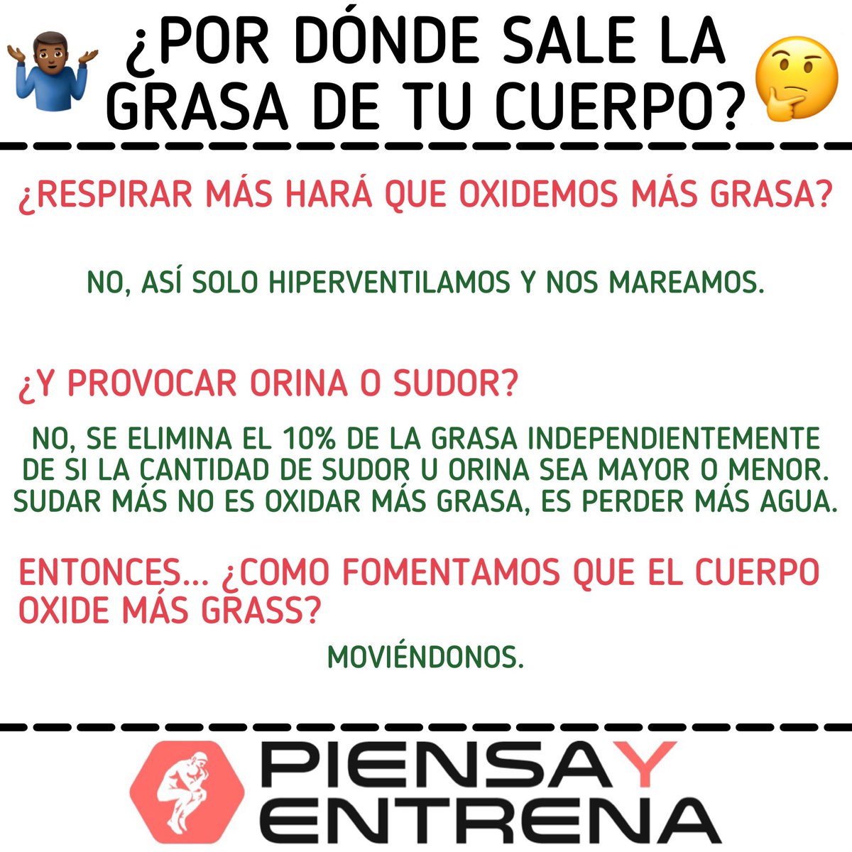 piensayentrena's tweet photo. 🤔¿POR DÓNDE SALE LA GRASA DE NUESTRO CUERPO?

⬇️Espero que esto aclare la duda⬇️ https://t.co/r9jVgOTZcr