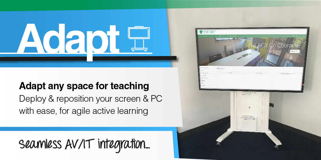 DalenTOPTEC's tweet photo. The #ADAPTtrolley is easy to deploy, enables room flexibility and the ability to quickly supply functionality to a room where the built in systems have failed.
Discover more benefits and features... https://t.co/FIpVtGXr9h
#AV #LearningTechnologists #FacilitiesManagers #MiBHour https://t.co/TKAzrXVUyr