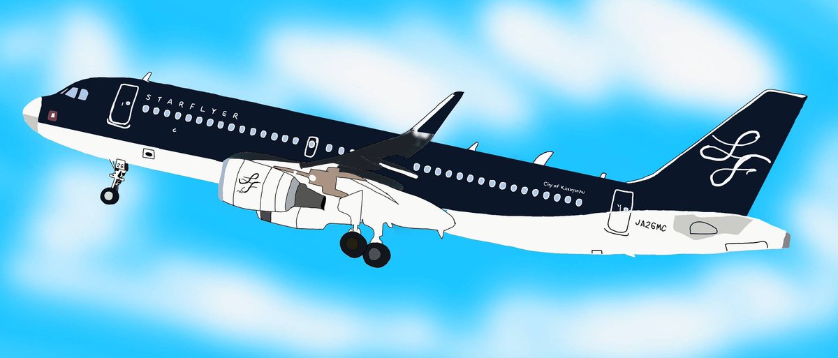 モアイ スターフライヤー描きました はじめて飛行機描いたけど似てるか分からない 飛行機 スターフライヤー 航空機 飛行機イラスト 飛行機倶楽部 絵描きさんと繋がりたい デジタルイラスト イラストグラム T Co 3hyc7gjgmu Twitter