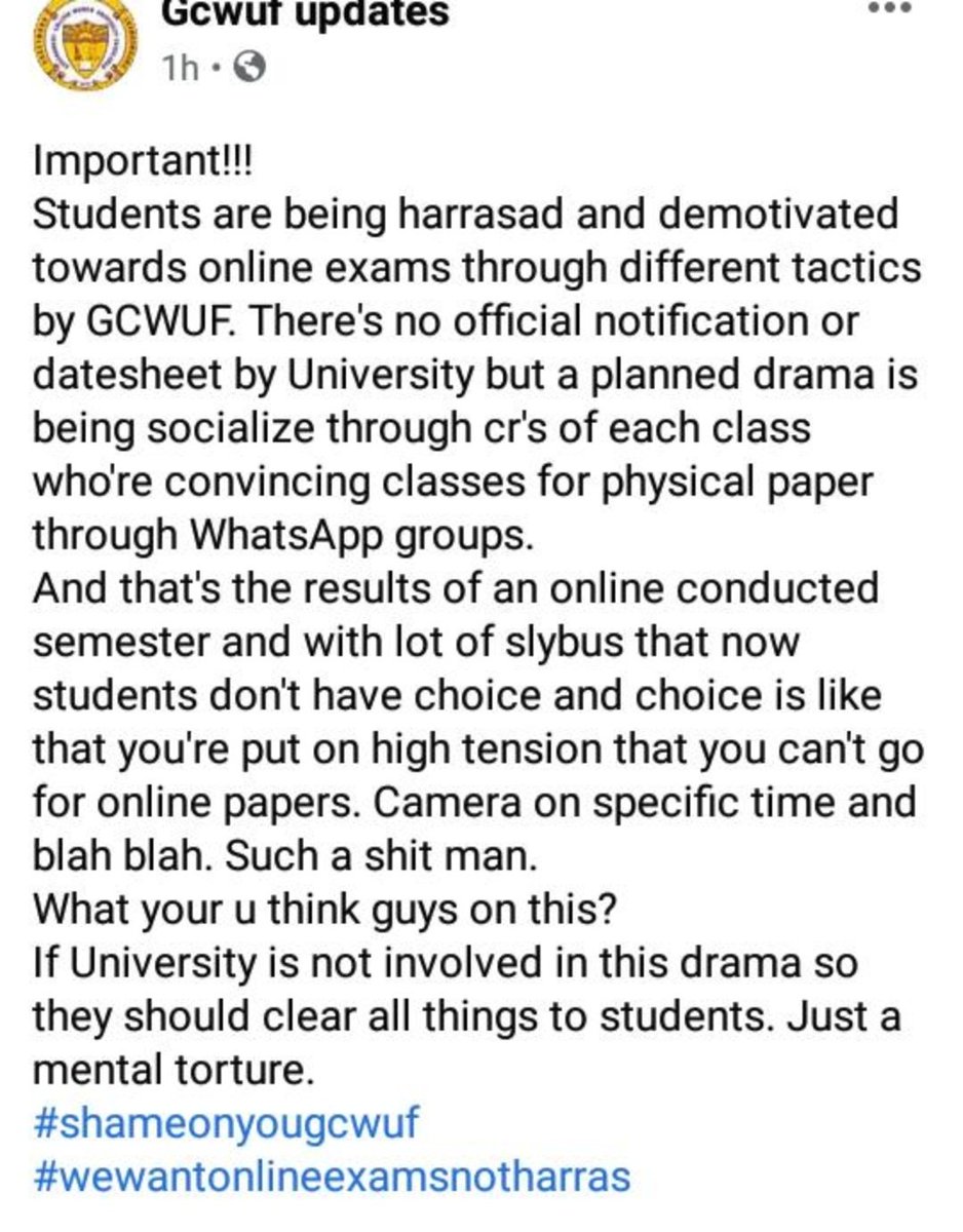 AreeshaChaudar2's tweet photo. What is this behavior dear @GCWUF1 ? what are you trying to prove actually?Do you think we are fools?Do you think this thing couldn't be get disclosed?Are you running a Institute or a racket ffor torturing your students?Alas!Very disappointing situation is this?@ShahzadYunasPTI https://t.co/74TTXeqYiU