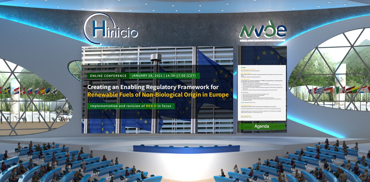 Today at 14:30 (CET), we will be starting our #conference: Creating an Enabling Regulatory Framework for Renewable Fuels of Non-Biological Origin in Europe. The stage and the speakers are ready to receive you. Watch the live streaming at rfnbo-red2.com/auditorium