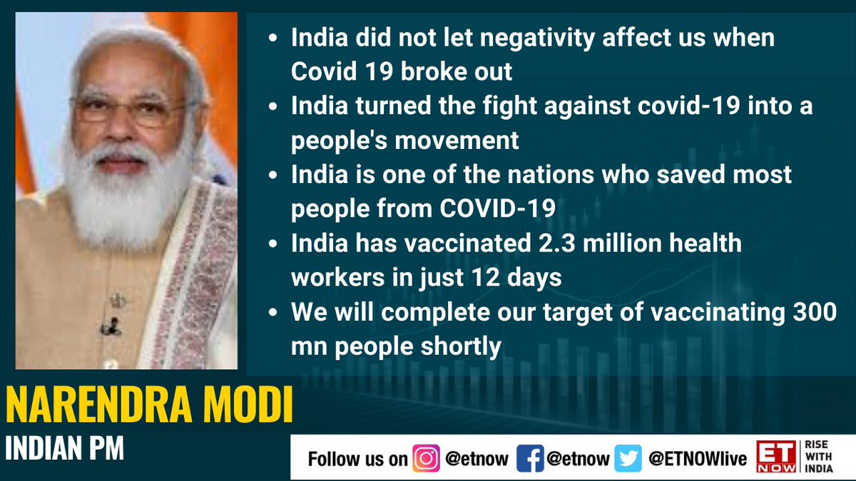 ETNOWlive's tweet photo. India has sent lifesaving medication to over 150 nations and guided the world on how #Ayurveda improves #immunity, says PM @narendramodi at @wef #Davos https://t.co/TZXM9T2Pn6