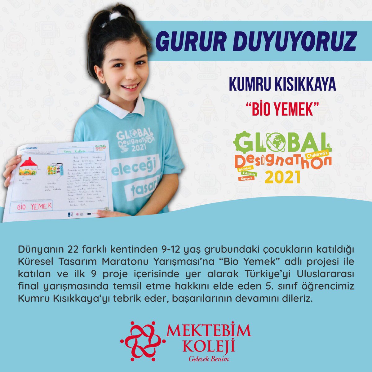 mektebimkoleji's tweet photo. Öğrencimizi tebrik eder, başarılarının devamını dileriz. 

#Mektebim #GelecekBenim https://t.co/gijU9olZ79