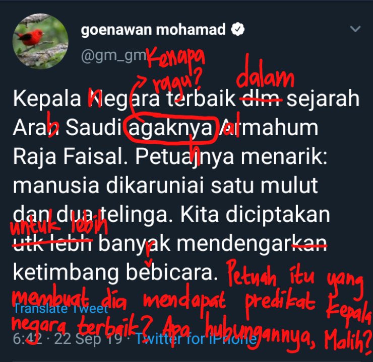Pengen mengarsip semua koreksi dari  @trendingtopiq. Saya banyak belajar juga dari sini untuk penulisan tanda baca dan pemilihan kalimat yg tepat.