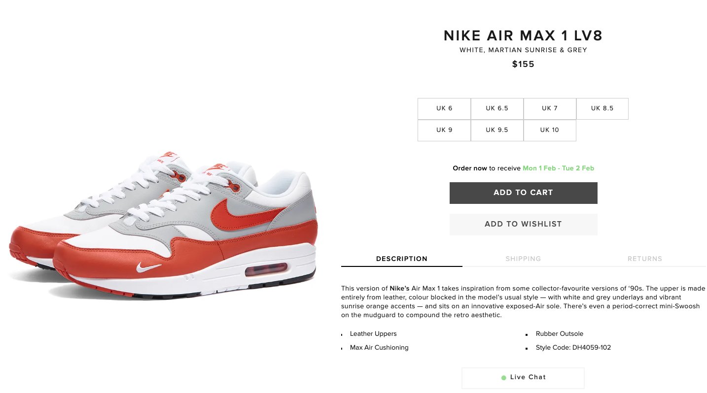 SOLELINKS on X: Ad: Nike Air Max 1 LV8 'Martian Sunrise