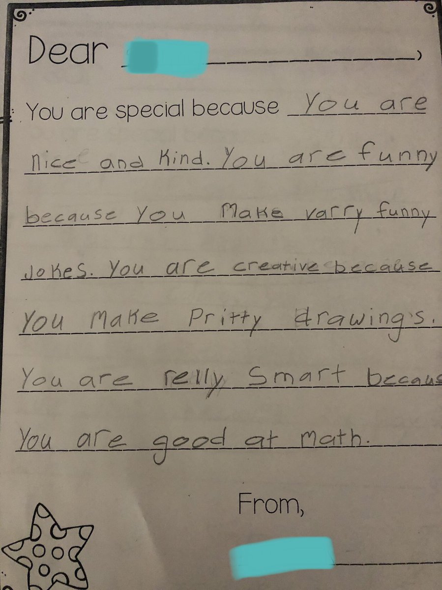 cmilnehrce's tweet photo. Letter writing to the special student of the week while practicing compound sentences. Gr 2/3 students @TantallonSrElem are using conjunctions to join two simple sentences. @HrceLiteracy @keefeleah https://t.co/wUGXvuWr8k