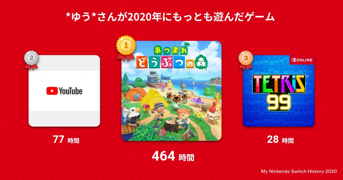 任天堂株式会社 トピックス スマートフォンアプリ My Nintendo で年に遊んだゲームを振り返る My Nintendo Switch History を公開中 T Co Zwt41m5eng