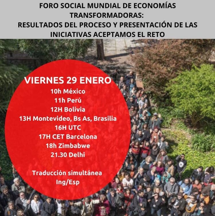 ☀️☀️Mañana 29 de enero presentamos las conclusiones del proceso #AceptamosElReto del #FSMET2020 en el @WSF2021! 

Os esperamos aquí: zoom.us/meeting/regist…