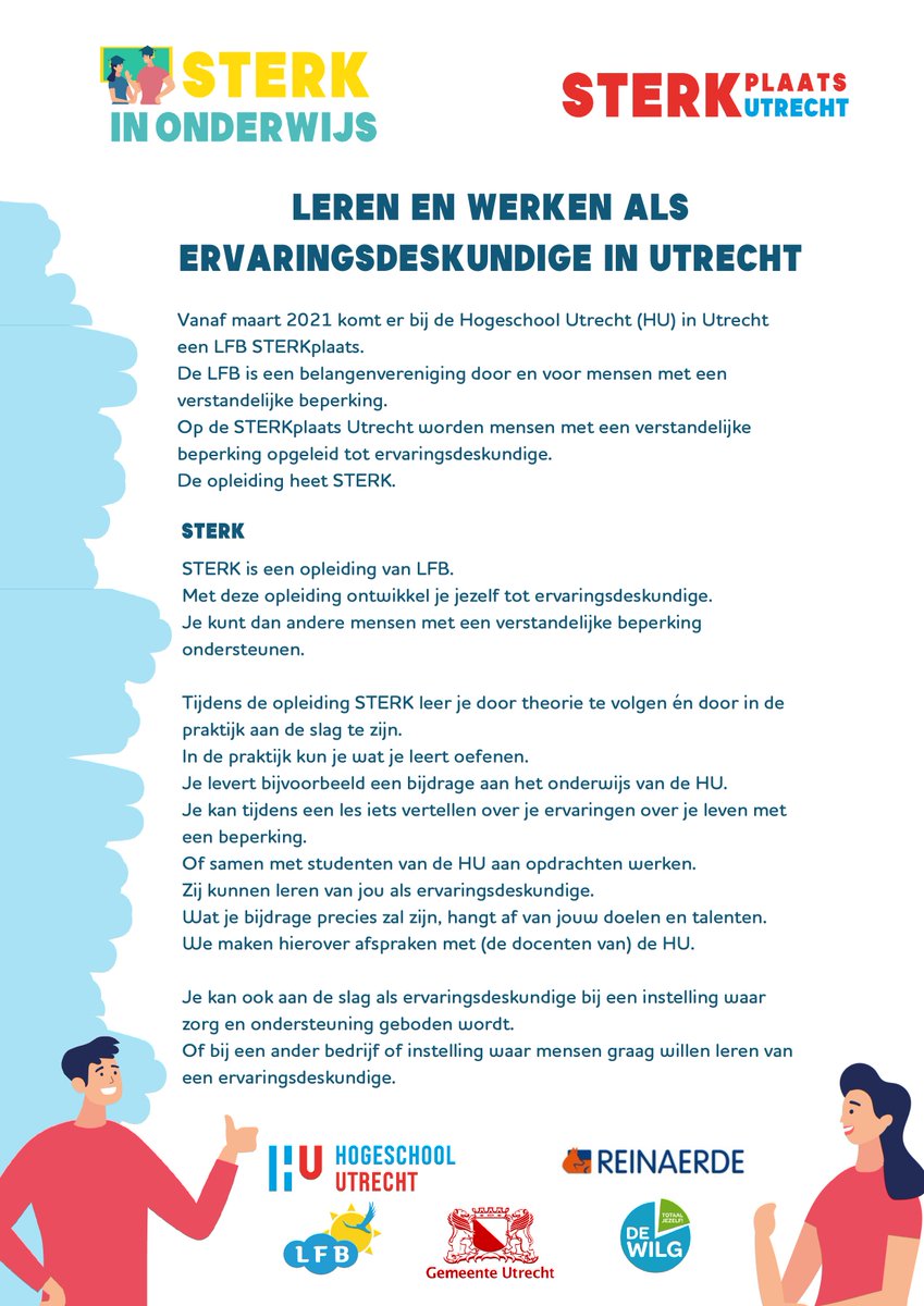 Binnenkort komt er een LFB Sterkplaats binnen de hoogeschool utrecht.
Lijk het jou leuk om bij de LFB te werken? en lijkt jou dit een geschrikte werkplek voor jou?
Kom dan ons team versteken en meld je dan aan voor Sterkplaats utrecht!!!
#Sterkplaatsutrecht #Sterkinonderwiijs