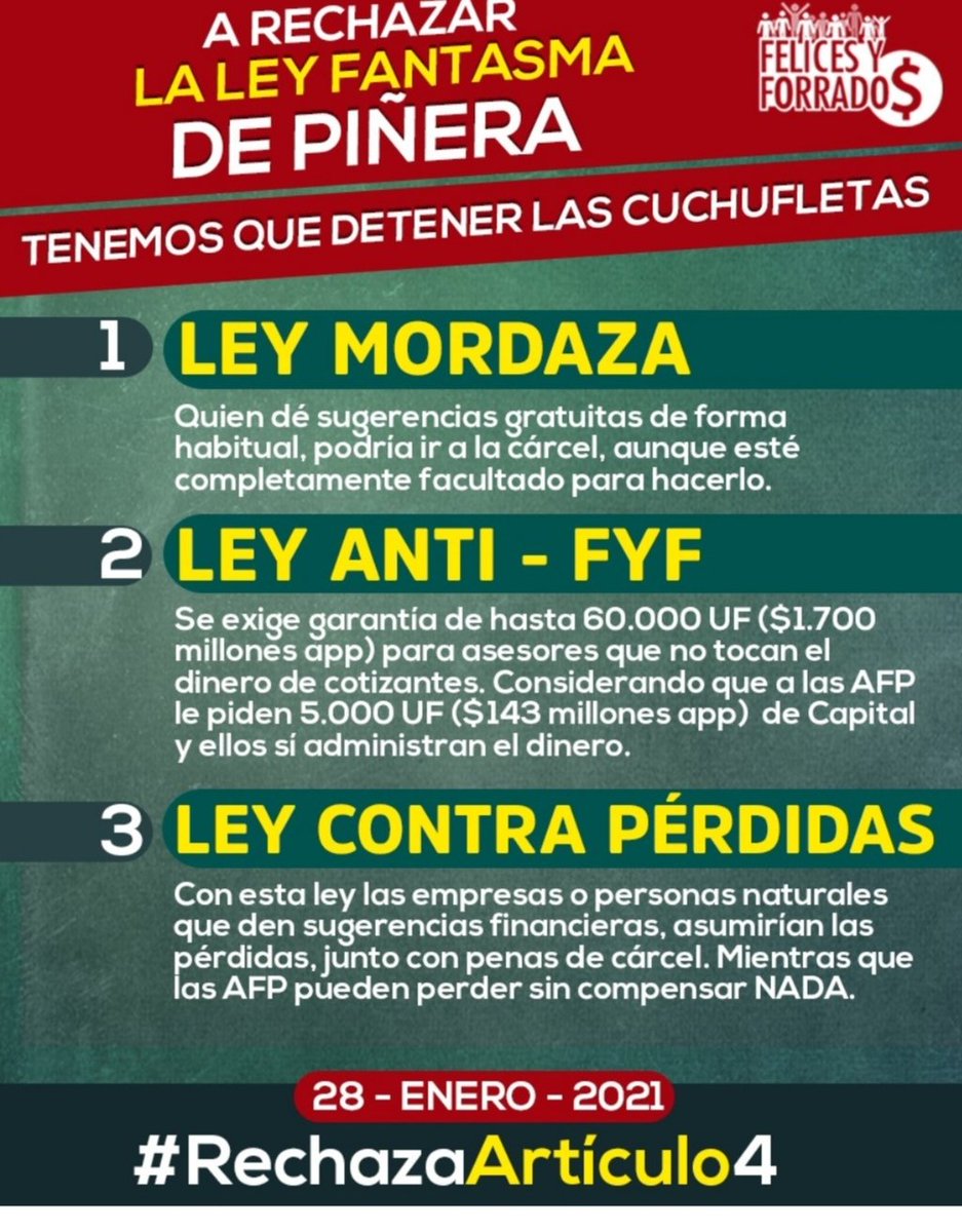 Sui54099587's tweet photo. 📣#RechazarArtículo4
📣#NOLEYANTIFYF 
@Senado_Chile sí investigar #TRIANGULACIONESDEPIÑERA
@jplchile @Senadoragh @_adrianamunoz @guillier @ximerincon https://t.co/0cD4JVvP2C