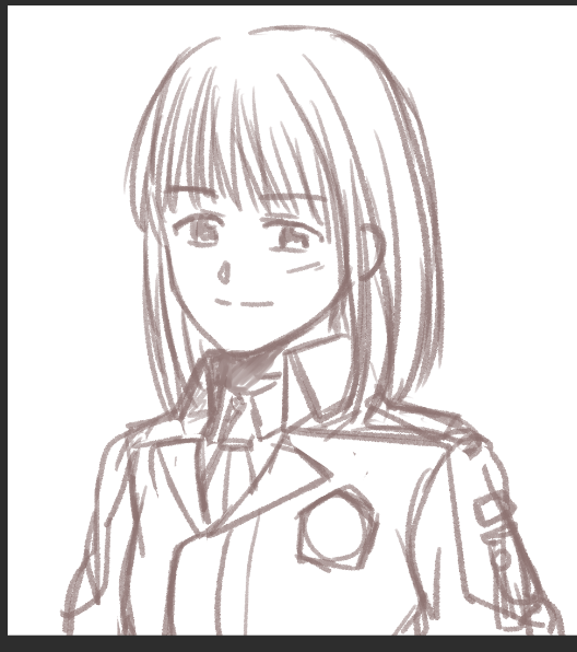 指令の落書きしてみたけど女子女子した顔にならなかった。四国編でふざけたりステゴロでタイマン張ってるところを見たせい。 