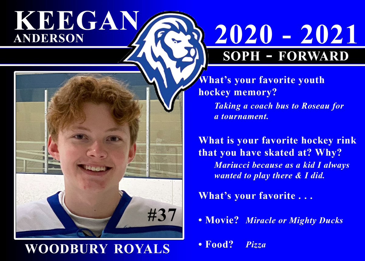 whsroyalshockey's tweet photo. Introducing sophomore forward Keegan Anderson.  @WDBYHockey https://t.co/e6TxW8pKGX