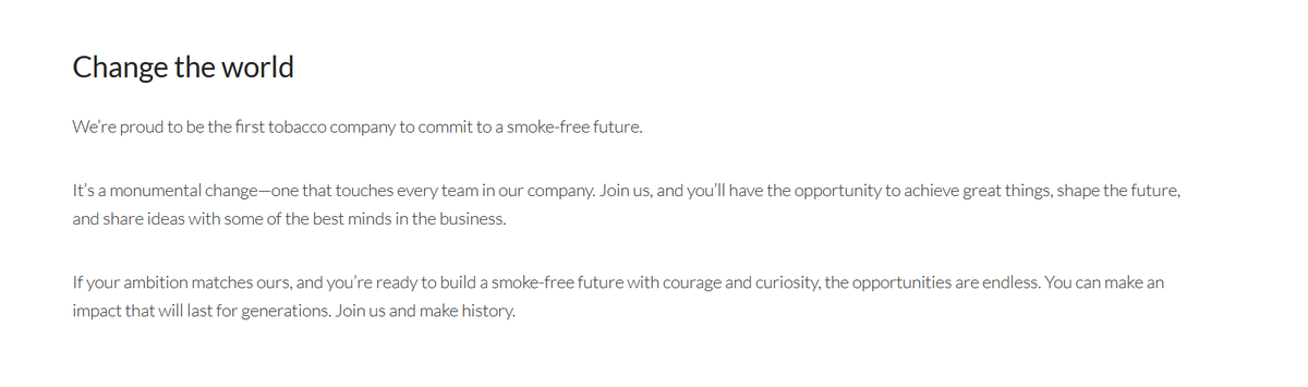 8/ Phillip Morris: "change the world"