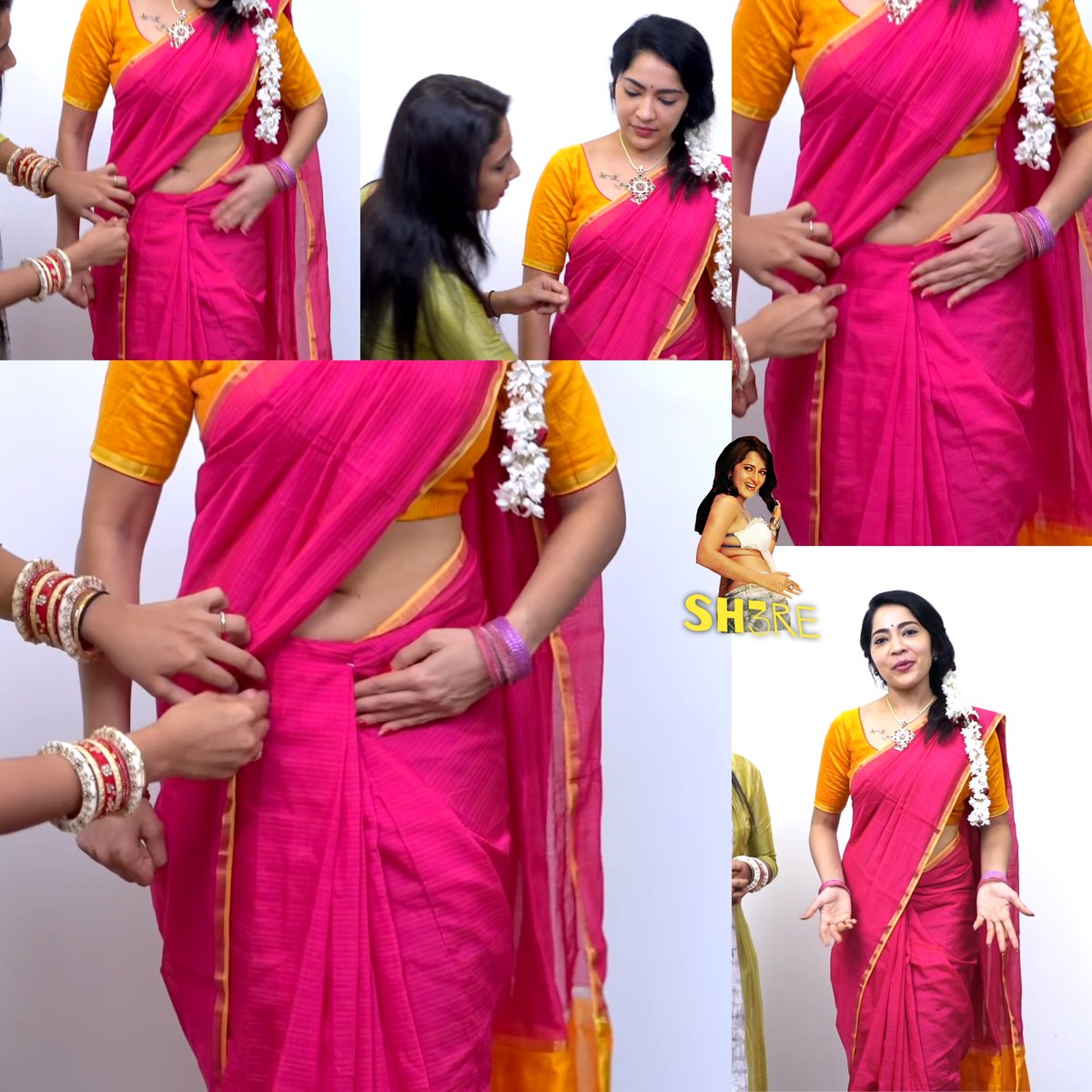 #ramyasubramanian thoppul show in recent saree drape video... 