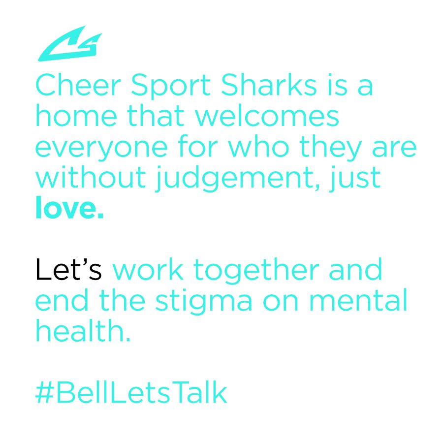We’re proud of the many Sharks who have made our gym their safe space, trusting our coaches with their struggles &amp; really utilizing our sport and facility for the better of their mental health. 

#BellLetsTalk 
#Endthestigma 
#itsokaynottobeokay 
#cheersportsharks
