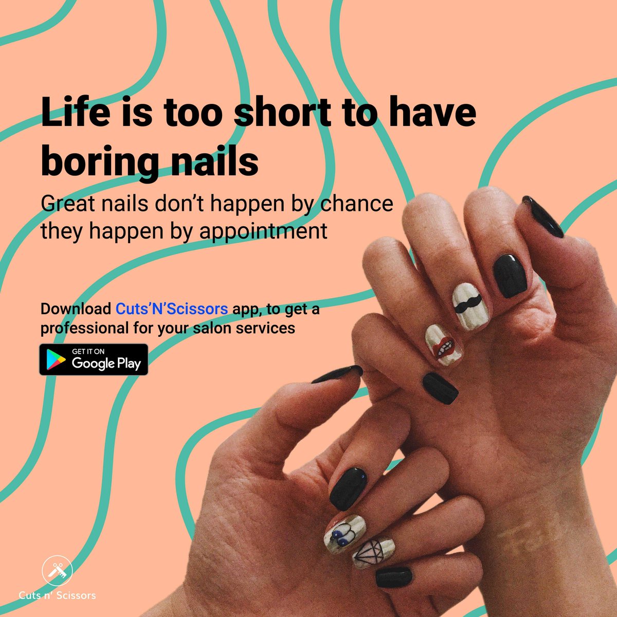CutsNScissors1's tweet photo. Life is too short to have boring nails, Stand out today, get your nails done by our saloon professionals. Book an appointment today. Download the Cuts n' Scissors app to get started. https://t.co/05RkqLNeIs
