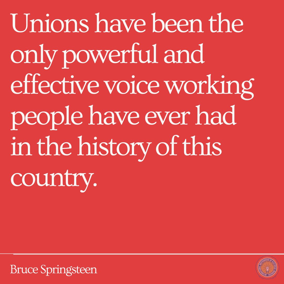 "The Boss" is pro union! Skilled, dependable, safe working people. #LU10IBEW #WORKSAFE
