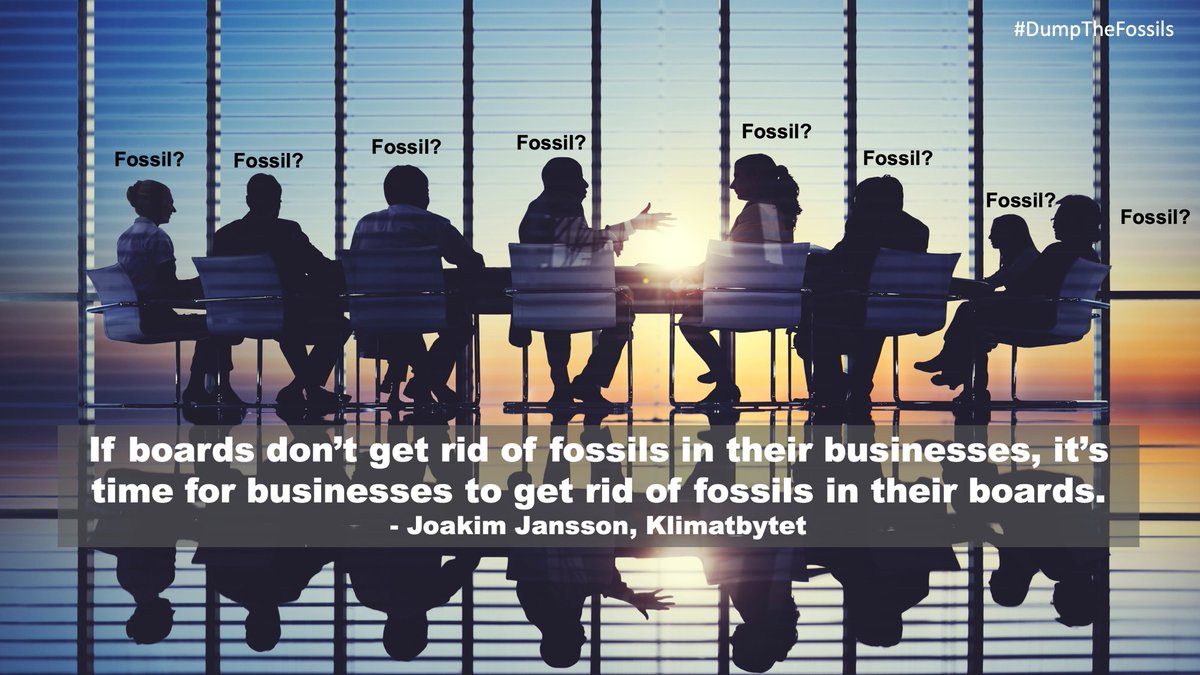 It may sound harsh but it's that simple. It's now 2021 and business lagging behind need to step up now! To do that,  individual board members need to step up and if they do not, they need to be replaced by others who understand what businesses and the world need. #DumpTheFossils