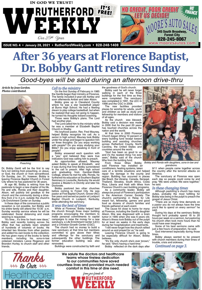 Be sure to pick up the newest issue of Rutherford Weekly or view online...
rutherfordweekly.com