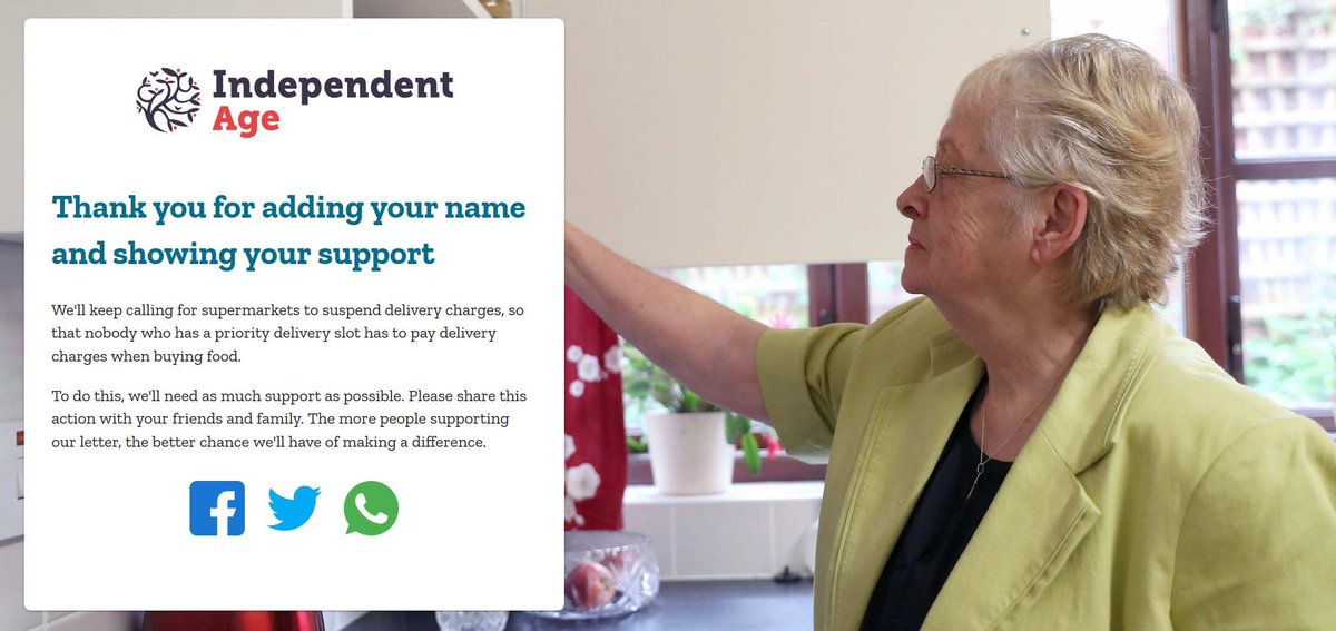 ElunowUK's tweet photo. @ElunowUK is backing @IndependentAge in calling on major supermarkets to suspend delivery charges for online priority delivery slots. 

Please add your name to their letter to show your support. Click here to find out more. 👇

https://t.co/Ux18rJkjAv

#care #careworkers https://t.co/g3hZXDXp29